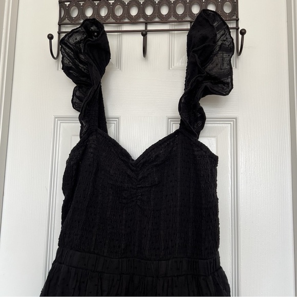 Chic Black Ruffle Mini Dress - Picture 3 of 6
